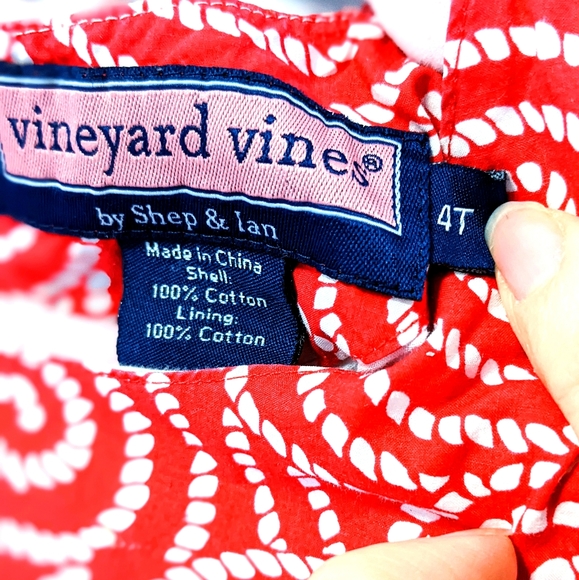 Vineyard Vines Girls Red Rope Swirl Nautical Pattern Dress - Picture 5 of 12
